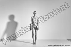 Nude Yoga poses Woman White Moving poses Slim long brown Dynamic poses Pinup